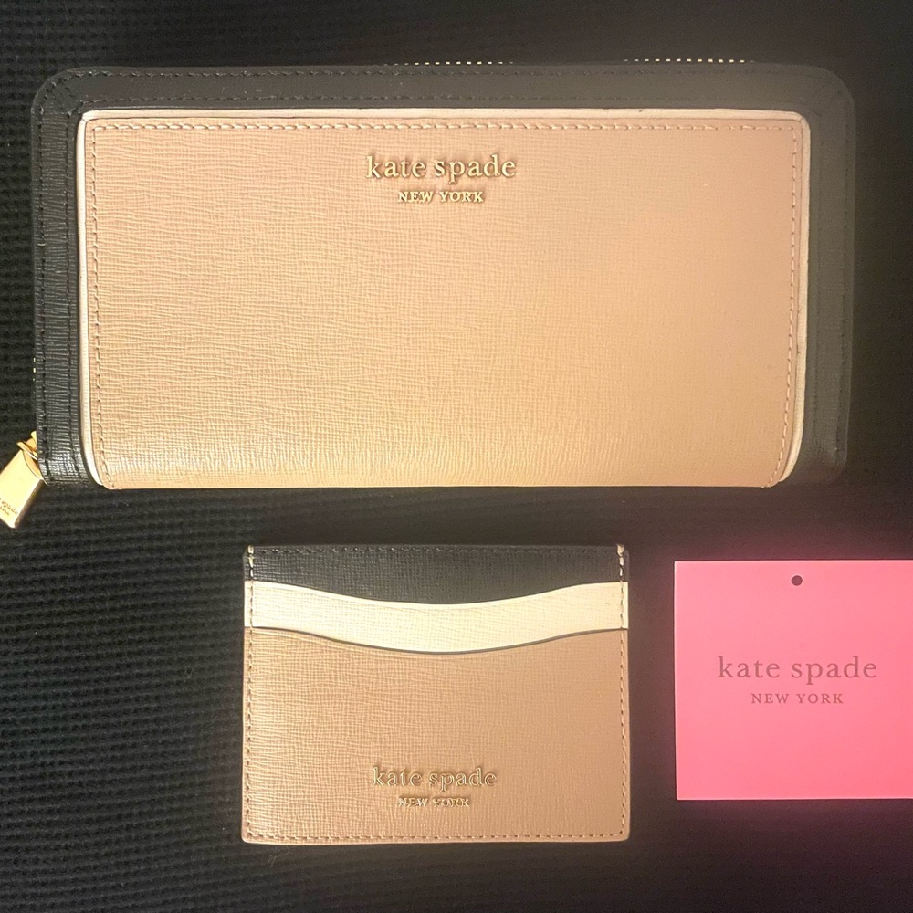 Kate Spade Tan color Wallet and Card Holder Set NWT